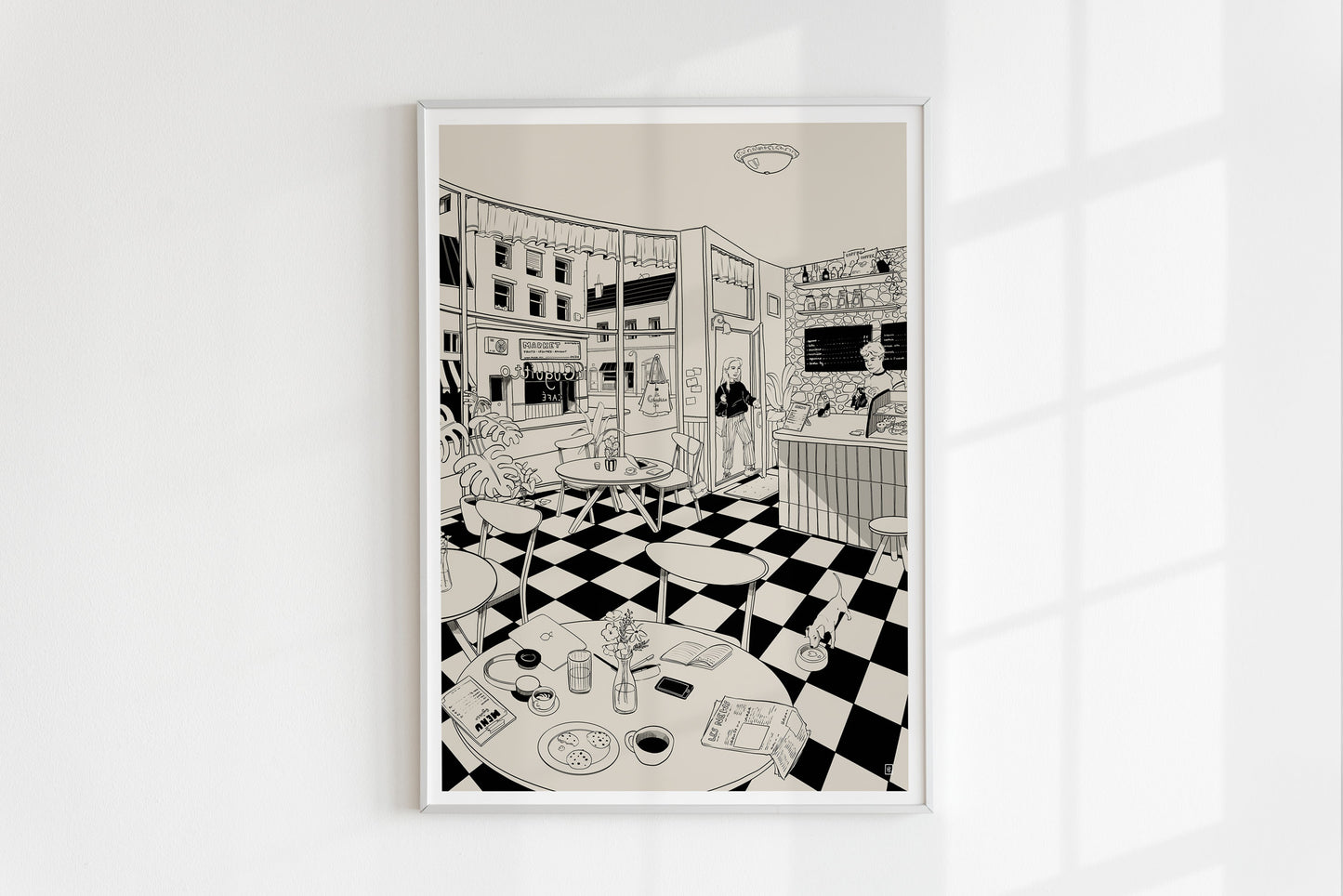 Il Guguitto Café - fichier digital 50x70 + lineart à colorier