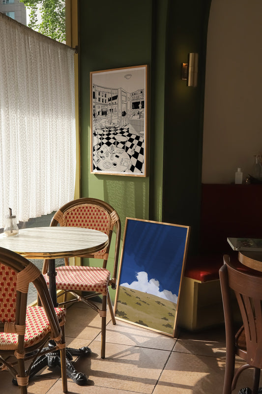 Il Guguitto Café - fichier digital 50x70 + lineart à colorier