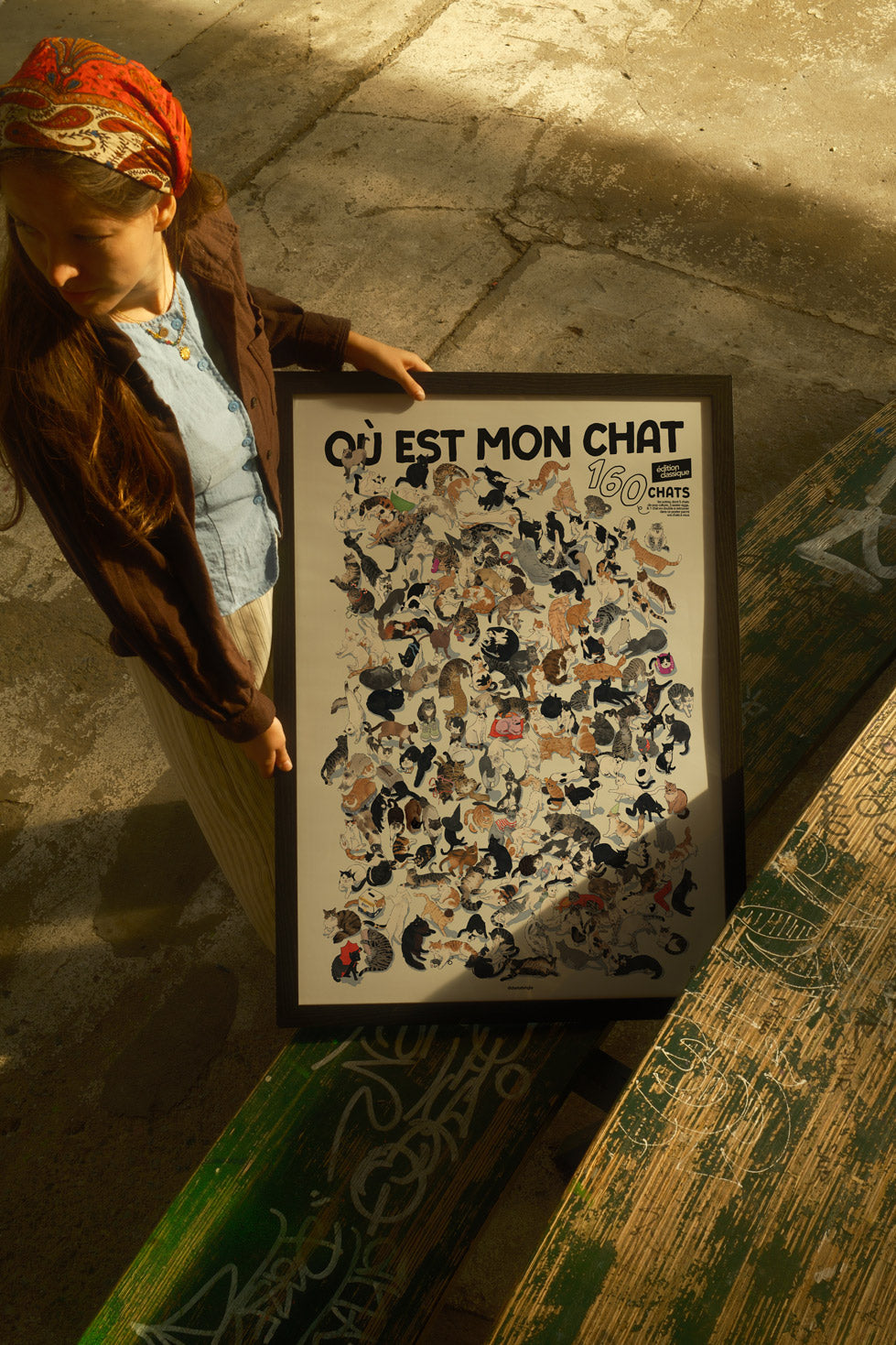 "Où est mon Chat?" - Poster collaboratif, 160 chats illustrés - EDITION CLASSIQUE