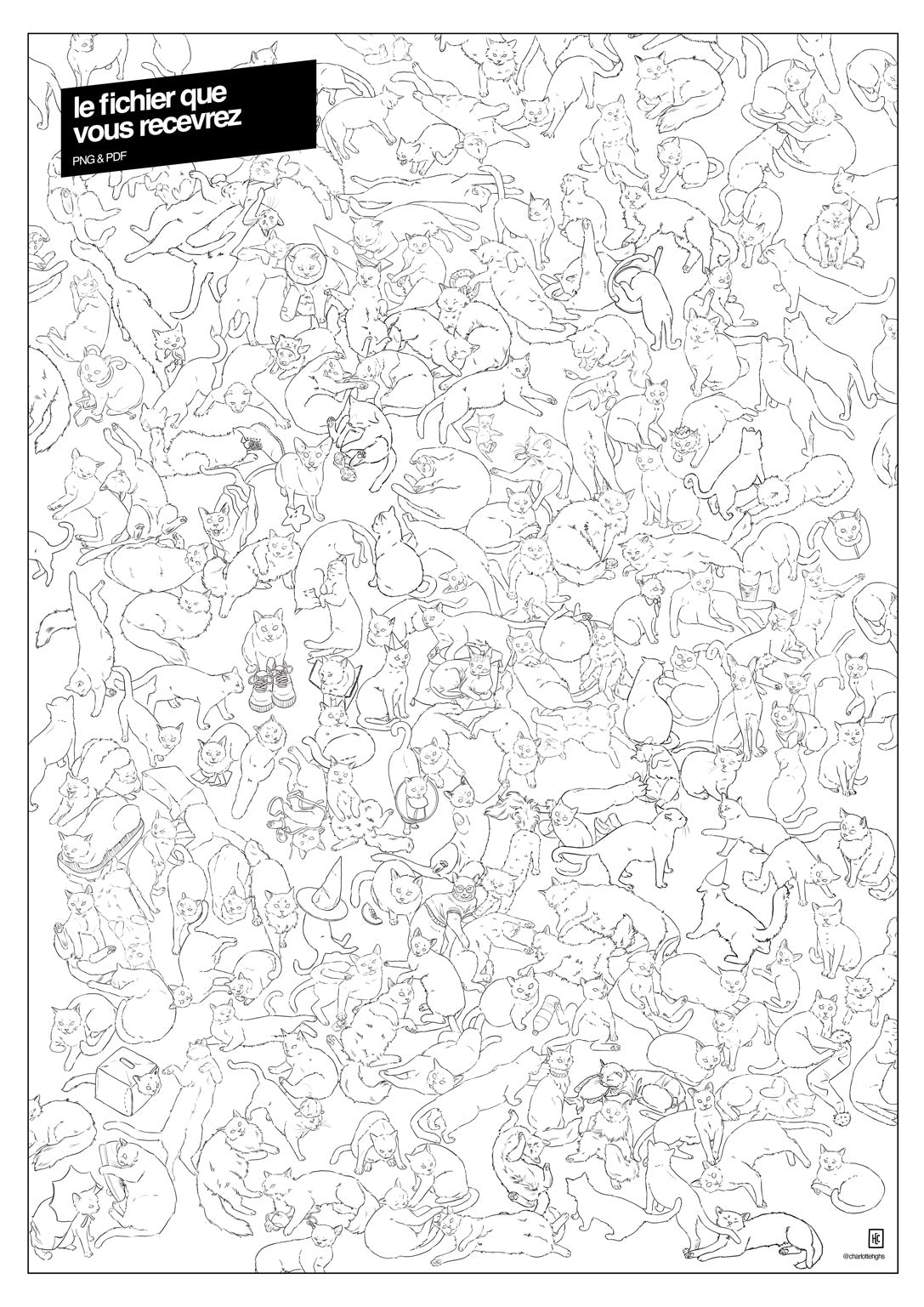 "Où est mon Chat?" - COLORIAGE (fichiers print & digitaux)