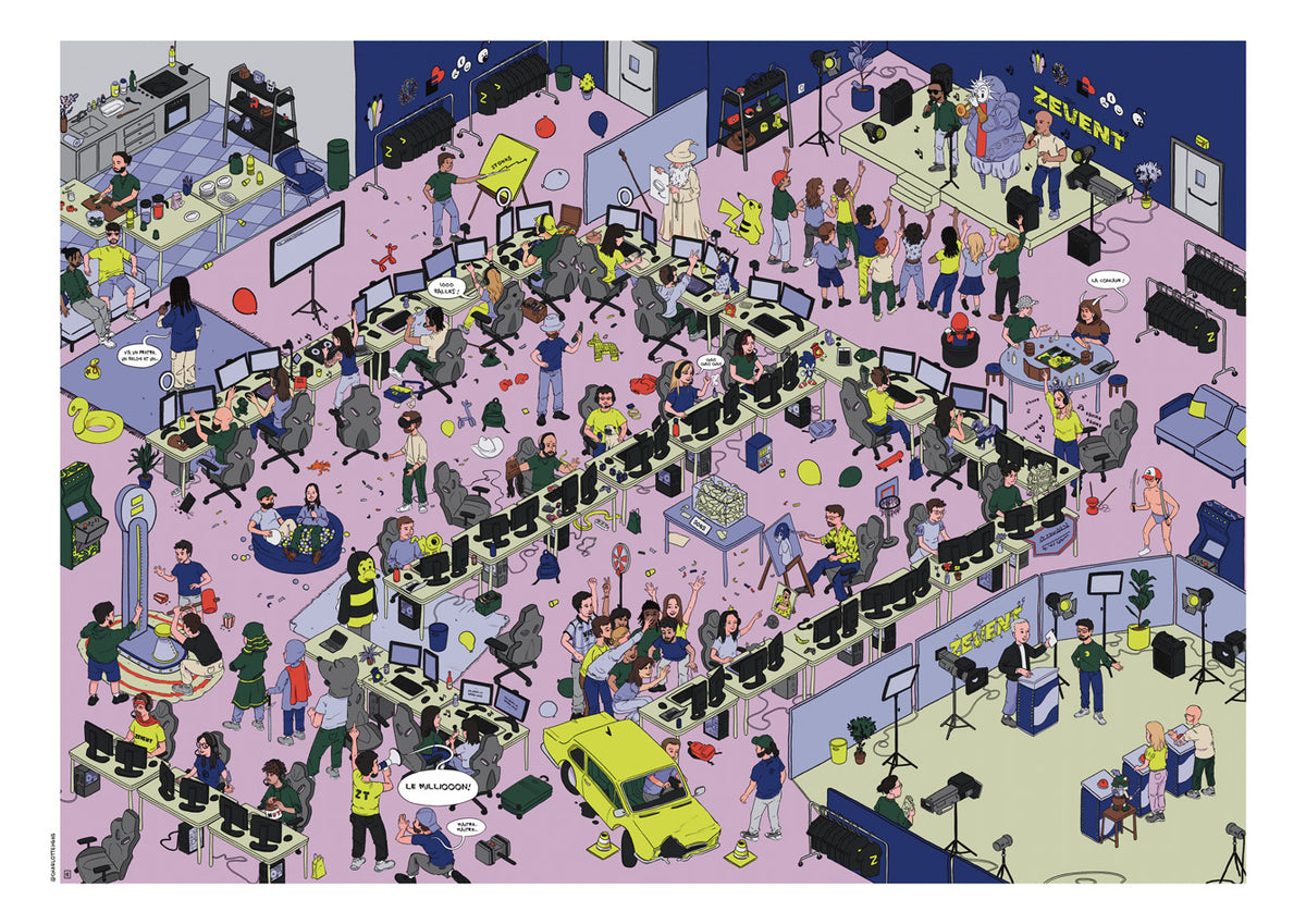 Fresque illustrée Zevent 2025 - Bénéfices reversés au ZEVENT 2026